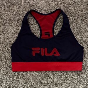 Fila Women's Black and Red Sports Bra